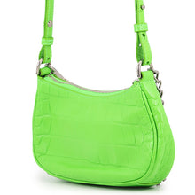 将图像加载到图库查看器中，BALENCIAGA Lucagol Mini Purse Shoulder Bag Neon Green69581423EIY3817 Croco embossed leather Size Mini
