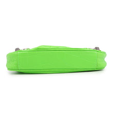 将图像加载到图库查看器中，BALENCIAGA Lucagol Mini Purse Shoulder Bag Neon Green69581423EIY3817 Croco embossed leather Size Mini
