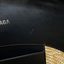 Load image into Gallery viewer, BALENCIAGA Beach bag Beige/Black Raffia Leather Size Medium
