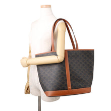 Load image into Gallery viewer, CELINE Triomphe Cabas Tote Bag Tan115072CAS.04LU PVC Leather Size Medium
