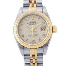 将图像加载到图库查看器中，ROLEX Datejust W26mm Stainless Steel K18YG Ivory Con Pewter Dial69173
