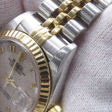 将图像加载到图库查看器中，ROLEX Datejust W26mm Stainless Steel K18YG Ivory Con Pewter Dial69173
