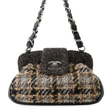 将图像加载到图库查看器中，CHANEL Chain one belt Black/Dark Brown/Multicolor Tweed Leather
