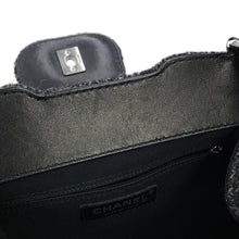 Load image into Gallery viewer, CHANEL Chain one belt Black/Dark Brown/Multicolor Tweed Leather
