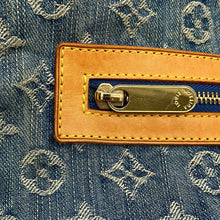 将图像加载到图库查看器中，LOUIS VUITTON Baggy Blue/YellowM95048 Monogram Denim Size GM
