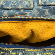 将图像加载到图库查看器中，LOUIS VUITTON Baggy Blue/YellowM95048 Monogram Denim Size GM

