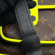 Load image into Gallery viewer, LOUIS VUITTON Christopher wearable wallet Noir/Brown/Neon YellowM80793 Monogram Macassar Canvas
