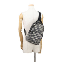 Load image into Gallery viewer, Dior Oblique Sling Bag Navy/Black/Beige Canvas Leather

