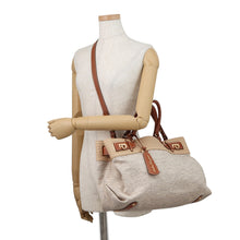 Load image into Gallery viewer, Ferragamo Gancini 2WAYBag Beige/Brown21C464 Canvas Leather
