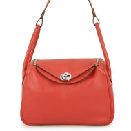 HERMES Lindy Rouge Coeur Swift Leather Size 26
