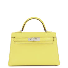 Load image into Gallery viewer, HERMES Mini Kelly 2 Lime Chevre Myzore Goatskin
