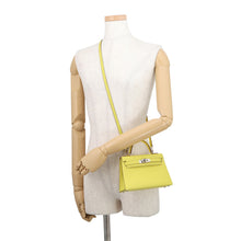 Load image into Gallery viewer, HERMES Mini Kelly 2 Lime Chevre Myzore Goatskin
