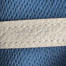 Load image into Gallery viewer, HERMES Garden Party Craie/Ecru/Blue de Prusse Toile H Country Leather Size TPM
