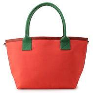 HERMES soka bath Orange/Green Canvas Epsom