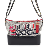 CHANEL Gabriel Do ChainShoulder Bag Navy/White/Red Leather Tweed Size Medium