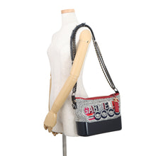 Load image into Gallery viewer, CHANEL Gabriel Do ChainShoulder Bag Navy/White/Red Leather Tweed Size Medium
