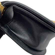 Load image into Gallery viewer, CHANEL Boy Chanel Half Moon Shoulder Bag BlackAS3350 Caviar Leather Size Small
