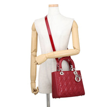 Load image into Gallery viewer, Dior Lady Dior RedVRB44551 Patent Leather Size Medium

