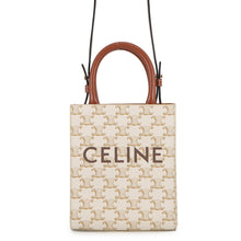 将图像加载到图库查看器中，CELINE Vertical hippopotamus Ivory/Tan194372 PVC Leather Size Mini
