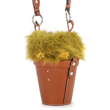 将图像加载到图库查看器中，Maison Margiela Margiela Flowerpot Shoulder Bag Brown/Green/YellowSB3WG0043P6432HA208 Leather Fur Size Mini
