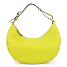 将图像加载到图库查看器中，FENDI Graphy Hobo Bag LimeGreen8BR798 Leather Size Small
