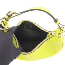 将图像加载到图库查看器中，FENDI Graphy Hobo Bag LimeGreen8BR798 Leather Size Small
