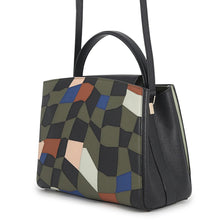 Load image into Gallery viewer, Valextra Valextra Arthur Albesse Collaboration Brera 2-Way Top Handle Bag Khaki/Multicolor Leather Size Medium
