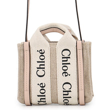 将图像加载到图库查看器中，Chloe Woody Nano Shoulder Bag Beige/PinkCHC22AP235I266J5 Canvas Leather Size Nano
