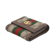 Load image into Gallery viewer, GUCCI Compact Wallet GG Supreme Ophidia Beige/Brown523174 GG Supreme/Leather

