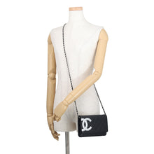 Load image into Gallery viewer, CHANEL Cambon line Chain wallet Black/SilverA46646 Leather

