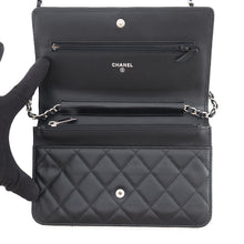 Load image into Gallery viewer, CHANEL Cambon line Chain wallet Black/SilverA46646 Leather

