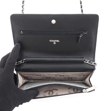Load image into Gallery viewer, CHANEL Cambon line Chain wallet Black/SilverA46646 Leather
