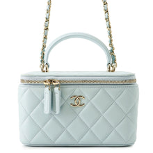 Load image into Gallery viewer, CHANEL Matelasse Vanity ChainShoulder Bag Light BlueAP2199 Lambskin
