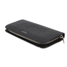 Load image into Gallery viewer, SAINT LAURENT PARIS Crocodile-embossed Zip Around Wallet Black326599 Leather
