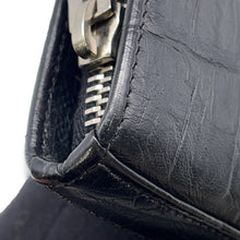 Load image into Gallery viewer, SAINT LAURENT PARIS Crocodile-embossed Zip Around Wallet Black326599 Leather
