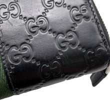 将图像加载到图库查看器中，GUCCI Cherie Line Zip Around Wallet Black/Green/Red408831 Leather
