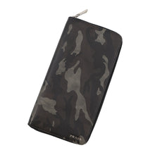 Load image into Gallery viewer, PRADA Zippy Organizer Zip Around Long Wallet Black/Brown/Beige Saffiano Leather
