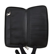 Load image into Gallery viewer, PRADA Zippy Organizer Zip Around Long Wallet Black/Brown/Beige Saffiano Leather
