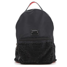 将图像加载到图库查看器中，Christian Louboutin Studded Backpack Black/Red Nylon Leather Rubber
