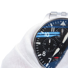 将图像加载到图库查看器中，IWC Pilot's Watch Chronograph 43 W43mm Stainless Steel Black DialIW378002
