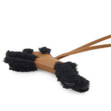 Load image into Gallery viewer, HERMES Buddy Bag Charm Kraft/Black Lambskin Mouton
