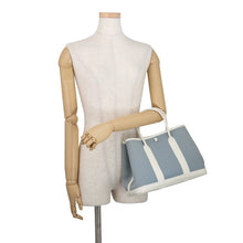 Load image into Gallery viewer, HERMES Garden Party Blue Lin/Craie Toile Officier Negonda Leather Size TPM
