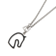 HERMES Tonnerre Necklace Size Small Black Metal
