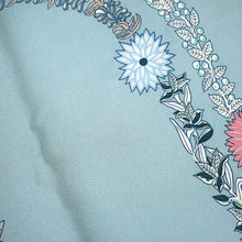 将图像加载到图库查看器中，HERMES Carre Bride de Gala en Fleur Size 90 White/Blue Gacier/Green Silk100%
