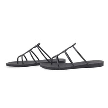 将图像加载到图库查看器中，HERMES Mykonos Sandals Black Rubber Size 37
