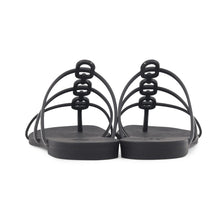 Load image into Gallery viewer, HERMES Mykonos Sandals Black Rubber Size 37
