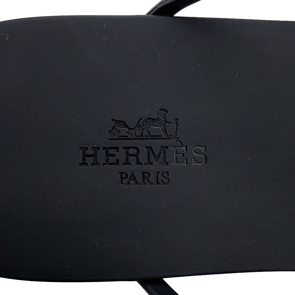 HERMES Mykonos Sandals Black Rubber Size 37– GALLERY RARE Global
