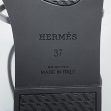 将图像加载到图库查看器中，HERMES Mykonos Sandals Black Rubber Size 37
