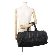 Load image into Gallery viewer, SAINT LAURENT PARIS Wide Logo Puffer Boston Bag Black797640AACIW1000 Lambskin
