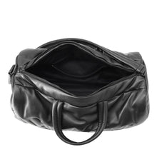 Load image into Gallery viewer, SAINT LAURENT PARIS Wide Logo Puffer Boston Bag Black797640AACIW1000 Lambskin
